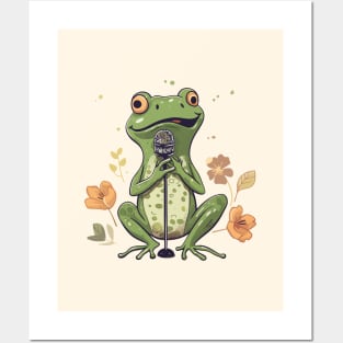 Frog singing Posters and Art